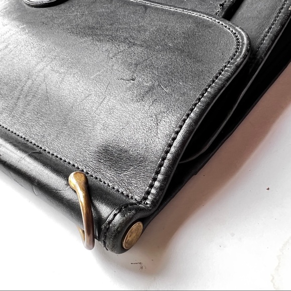 Vintage Black Coach Leather Briefcase Satchel Laptop Case - Picture 13 of 14